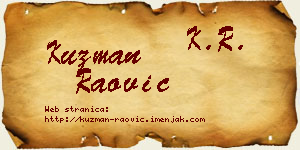 Kuzman Raović vizit kartica